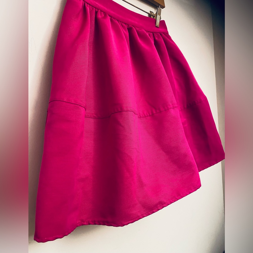 Express Pink Ruffle Mini Skirt